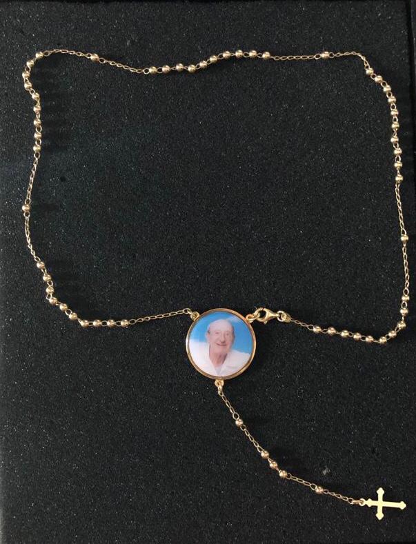 Rosario in argento 925 con fotoincisione a colori